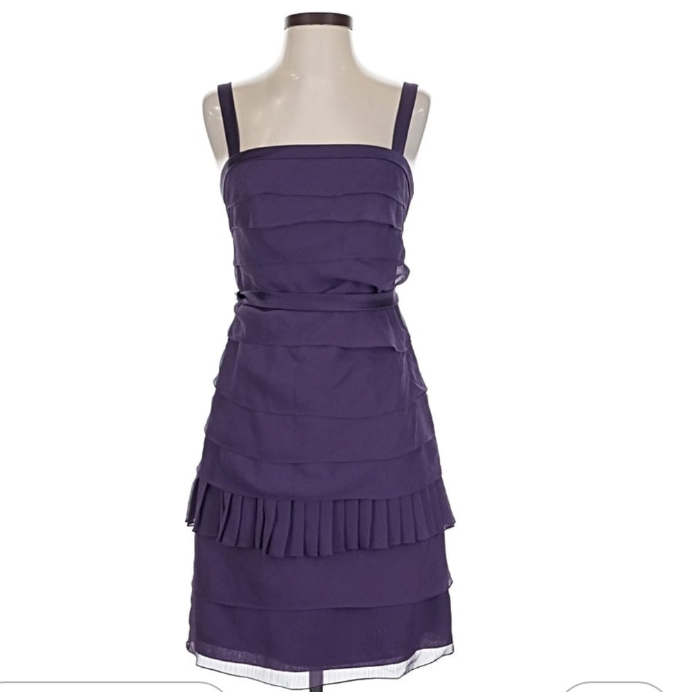 White by Vera Wang Purple tiered cocktail dress